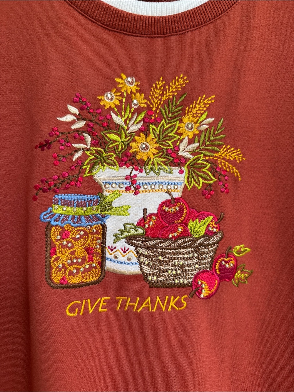 Alfred Dunner “Give Thanks” Sweatshirt Size Medium - Picture 2 of 7